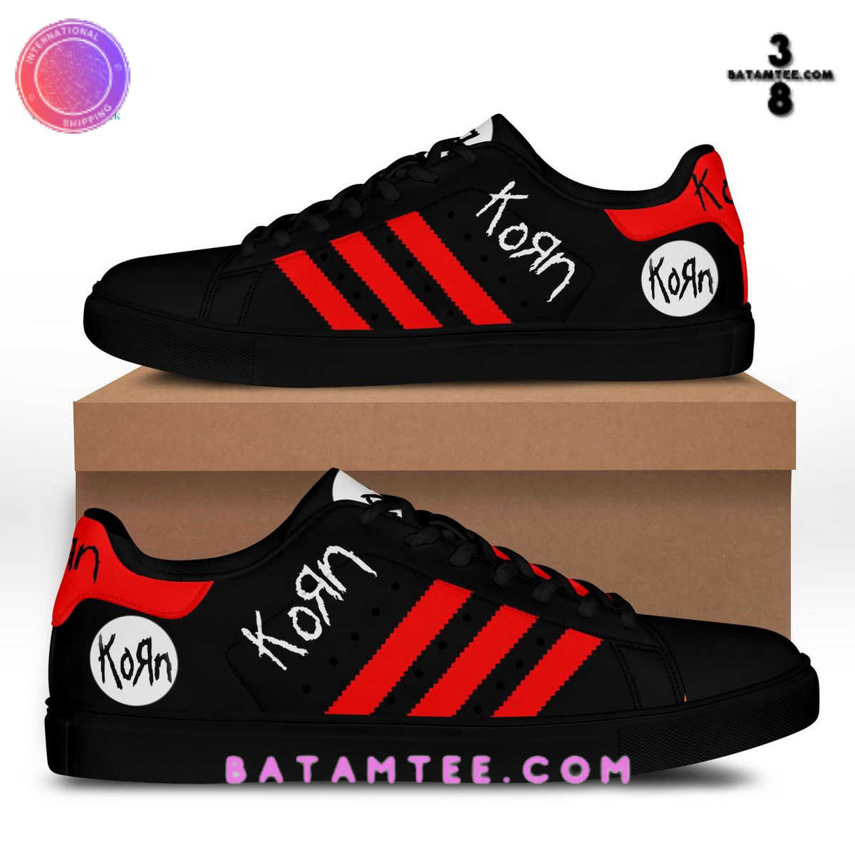 Korn Red Stripes Stan Smith Shoes's Overview - Batamtee Shop - Threads & Totes: Your Style Destination