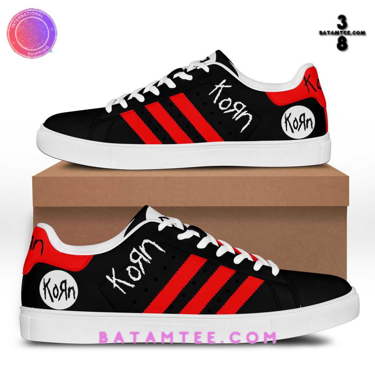 Korn Red Stripes Stan Smith Shoes's Overview - Batamtee Shop - Threads & Totes: Your Style Destination