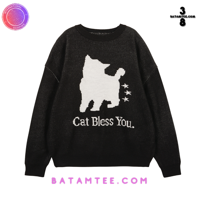 Cat Bless You Sweater's Overview - Batamtee Shop - Threads & Totes: Your Style Destination