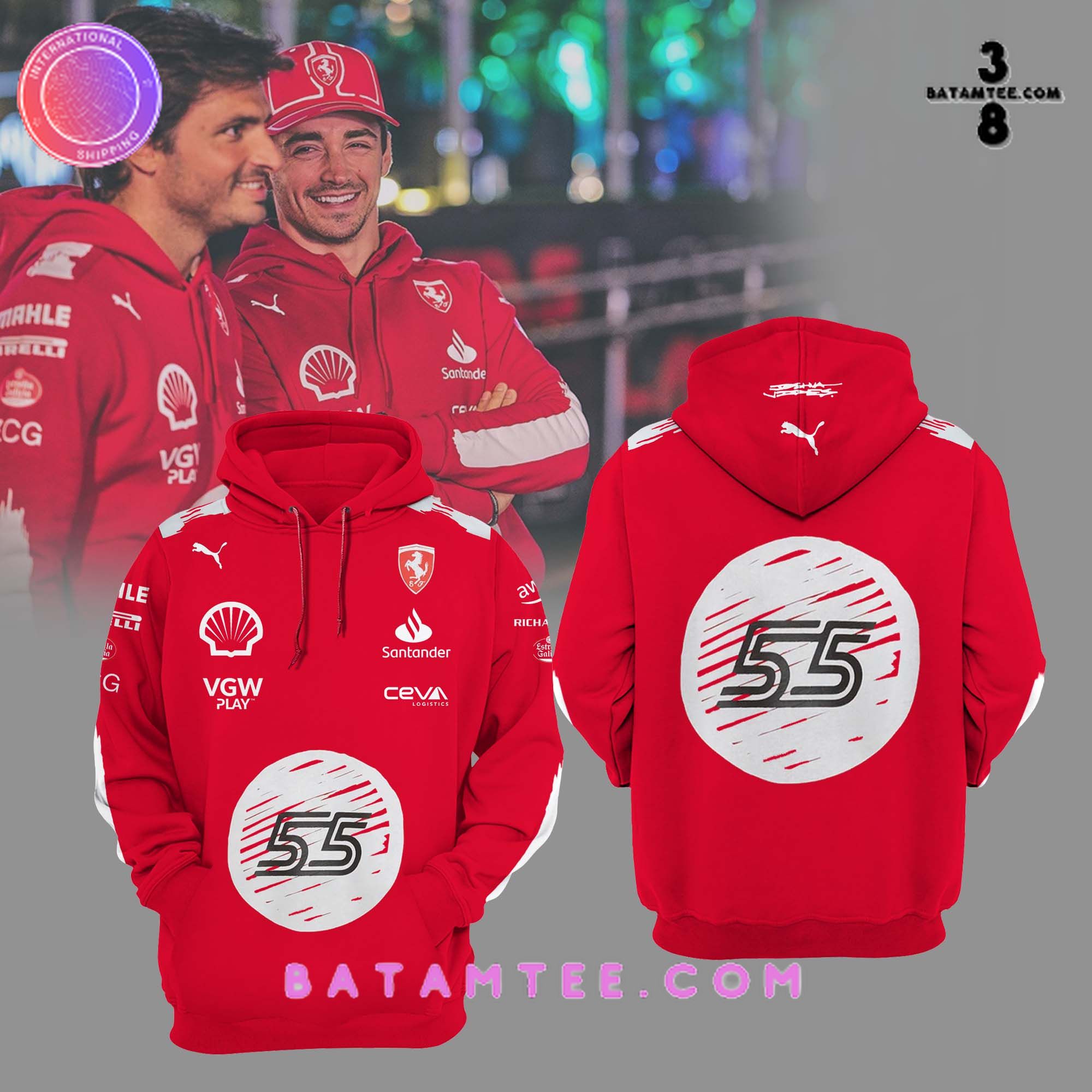 Scuderia Ferrari F1 PUMA x Carlos Sainz 55 Las Vegas GP Hoodie