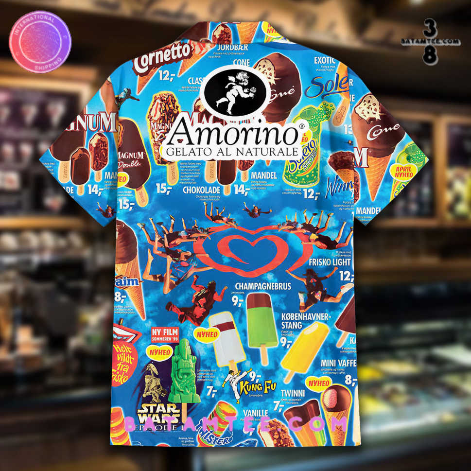 Amorino Gelato Ice Cream Hawaiian Shirt's Overview - Batamtee Shop - Threads & Totes: Your Style Destination