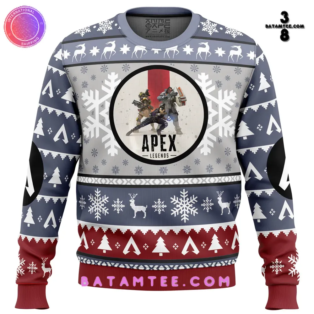 Battle Royale Apex Legends Snowflake Grey Ugly Christmas Sweater's Overview - Batamtee Shop - Threads & Totes: Your Style Destination