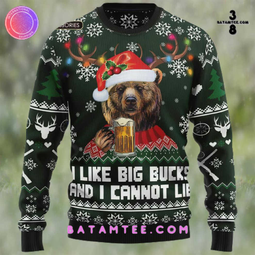 Bear Hunting and Beer Christmas Ugly Christmas Sweater's Overview - Batamtee Shop - Threads & Totes: Your Style Destination