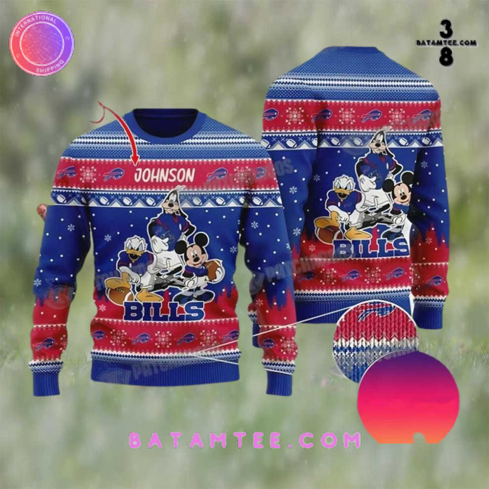 Buffalo Bills Disney Mickey Mouse Personalized Christmas Ugly Sweater's Overview - Batamtee Shop - Threads & Totes: Your Style Destination