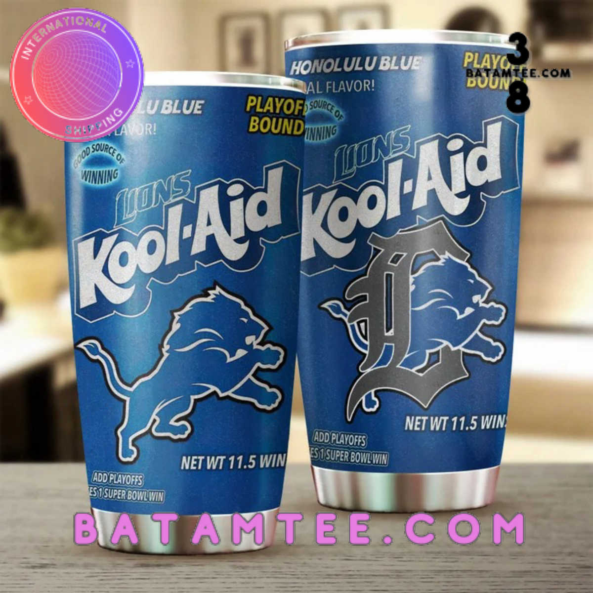 Detroit Lions Kool Aid Honolulu Blue Tumbler