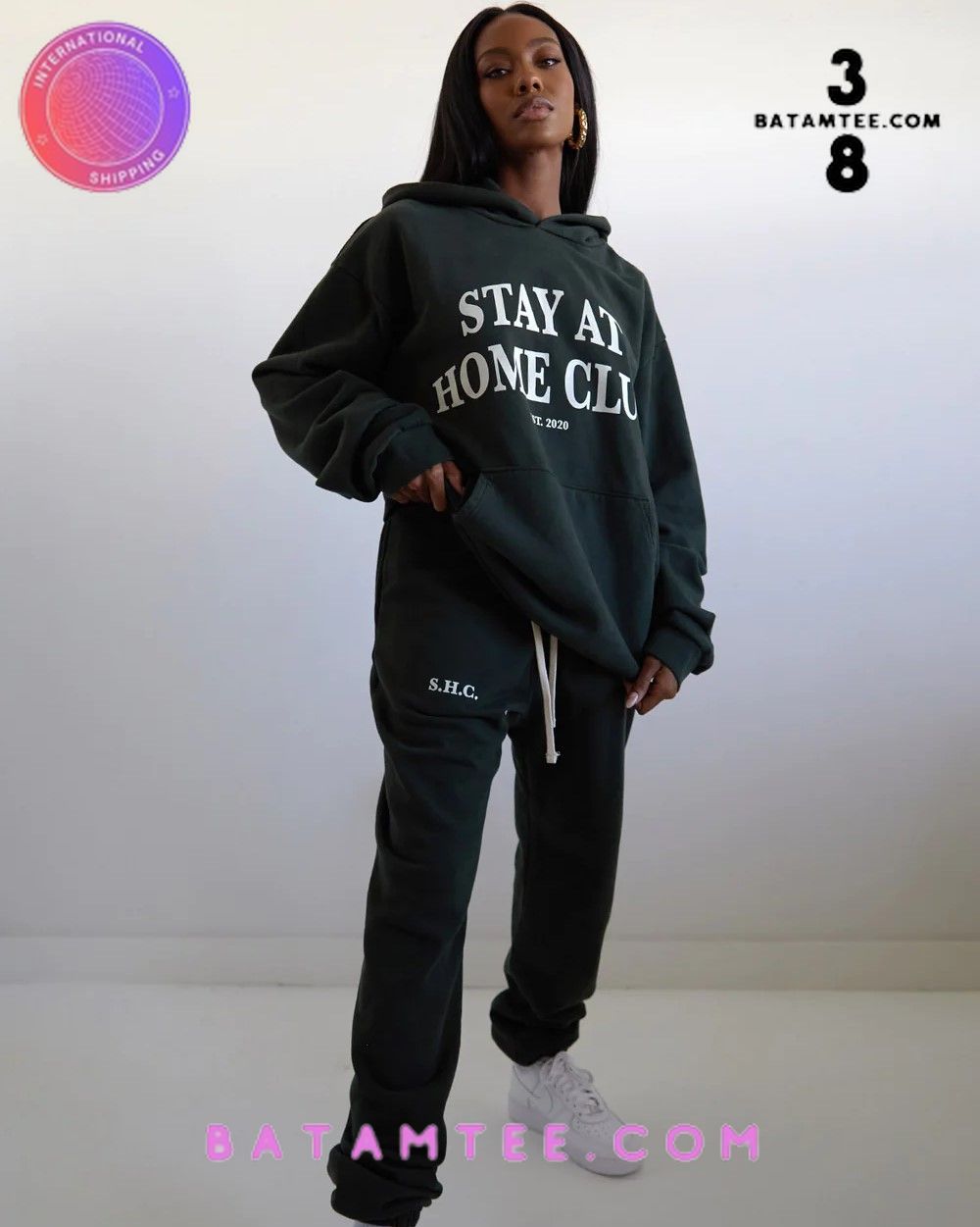 Stay At Home Club 2.0 Est 2020 Dark Green Hoodie's Overview - Batamtee Shop - Threads & Totes: Your Style Destination