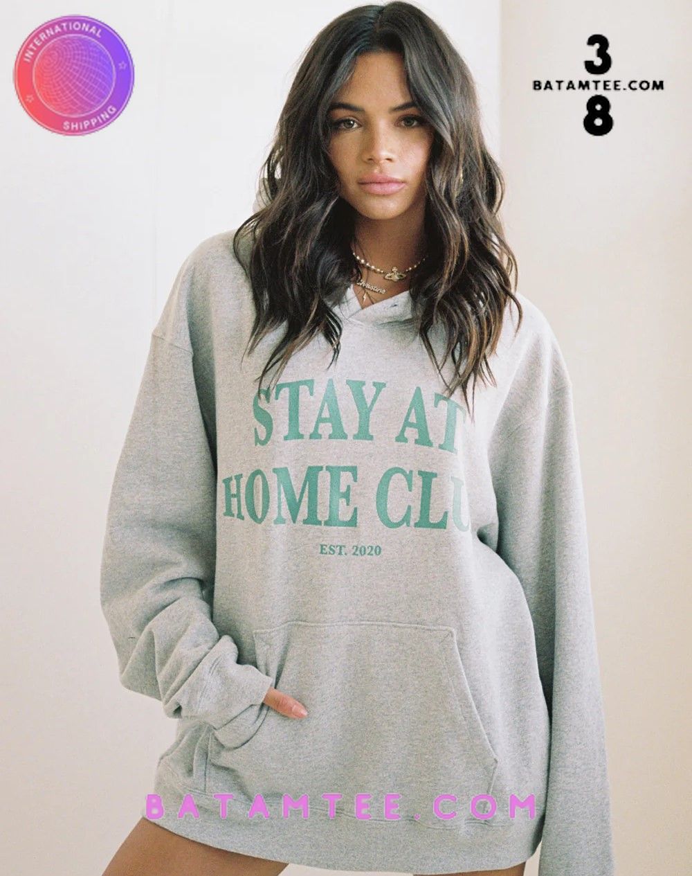 Stay At Home Club Grey Hoodie's Overview - Batamtee Shop - Threads & Totes: Your Style Destination