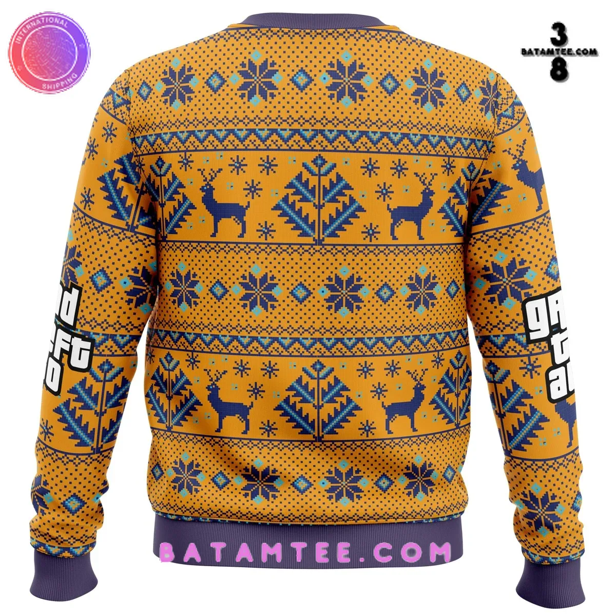 GTA Grand Theft Xmas You Are Arrested Orange Ugly Christmas Sweater's Overview - Batamtee Shop - Threads & Totes: Your Style Destination