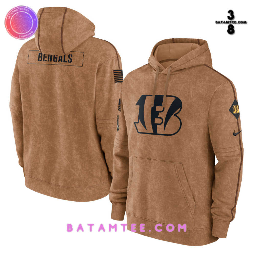 NFL Cincinnati Bengals Brown Salute To Service Club Pullover Hoodie's Overview - Batamtee Shop - Threads & Totes: Your Style Destination