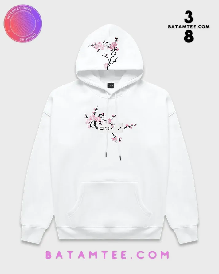 Kokaine White Pink Blossom Hoodie