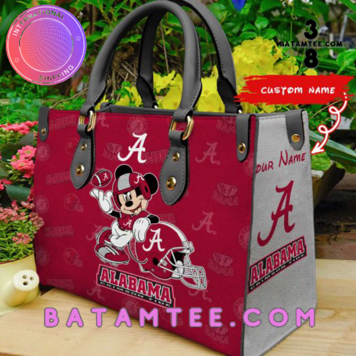 Personalized Alabama Crimson Tide Mickey Mouse Women Leather Hand Bag's Overview - Batamtee Shop - Threads & Totes: Your Style Destination