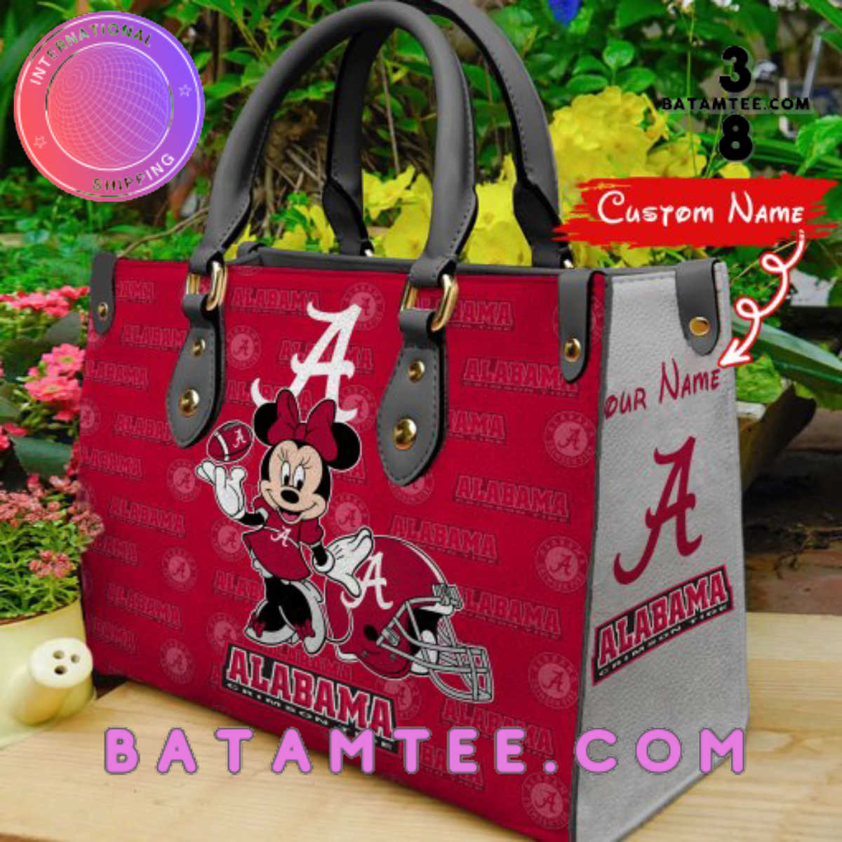 Personalized Alabama Crimson Tide Minnie Mouse Women Leather Hand Bag's Overview - Batamtee Shop - Threads & Totes: Your Style Destination