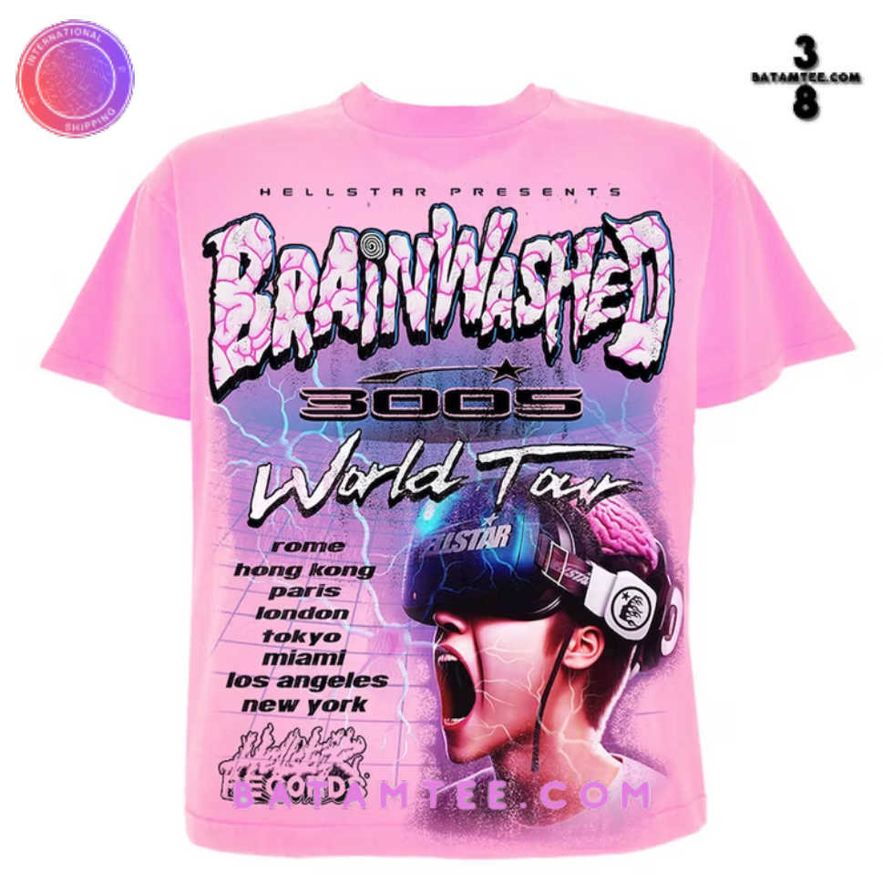 Pink Hellstar Brainwashed 3005 World Tour T-Shirt's Overview - Batamtee Shop - Threads & Totes: Your Style Destination