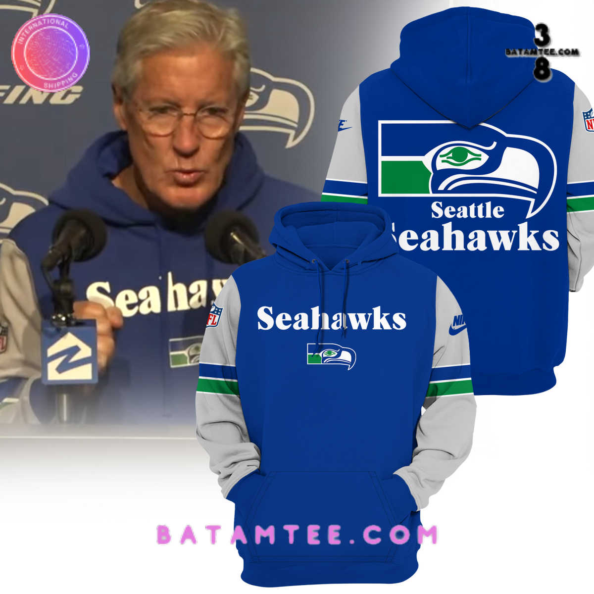 Seattle Seahawks NFL Retro Blue Hoodie's Overview - Batamtee Shop - Threads & Totes: Your Style Destination