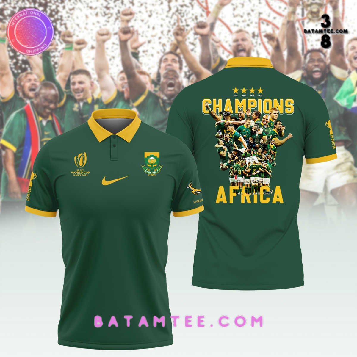 South Africa Springboks Rugby WC 2023 Champions Polo Shirt's Overview - Batamtee Shop - Threads & Totes: Your Style Destination