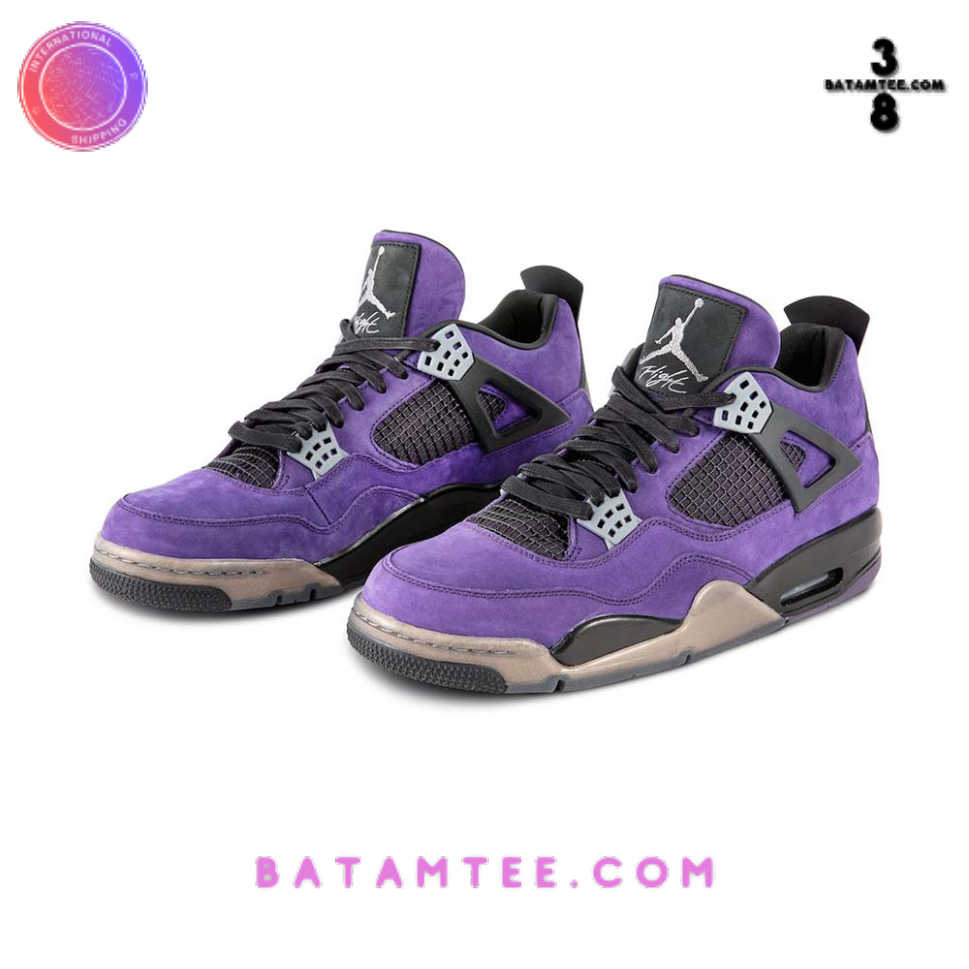 Travis Scott x Air Jordan 4 Retro Purple Suede - Black Midsole's Overview - Batamtee Shop - Threads & Totes: Your Style Destination