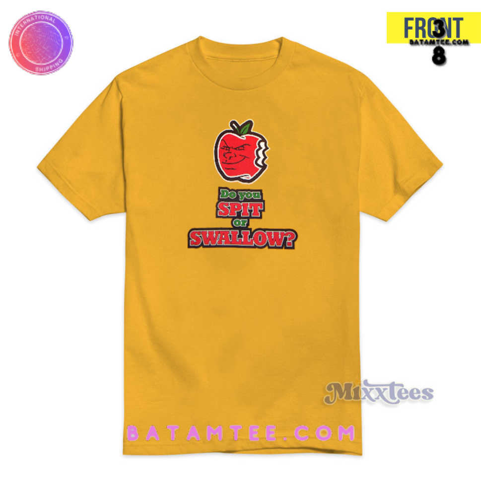 WWE Carlito Do You Spit Or Swallow Bitten Apple T-Shirt's Overview - Batamtee Shop - Threads & Totes: Your Style Destination