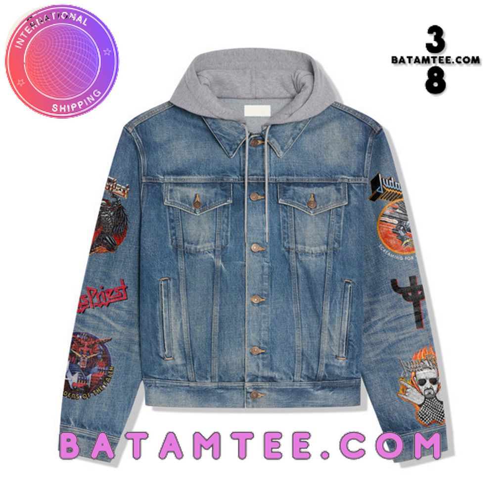 Judas Priest Heavy Metal Band Invincible Shield Tour USA 2024 Sabaton Hooded Denim Jacket's Overview - Batamtee Shop - Threads & Totes: Your Style Destination