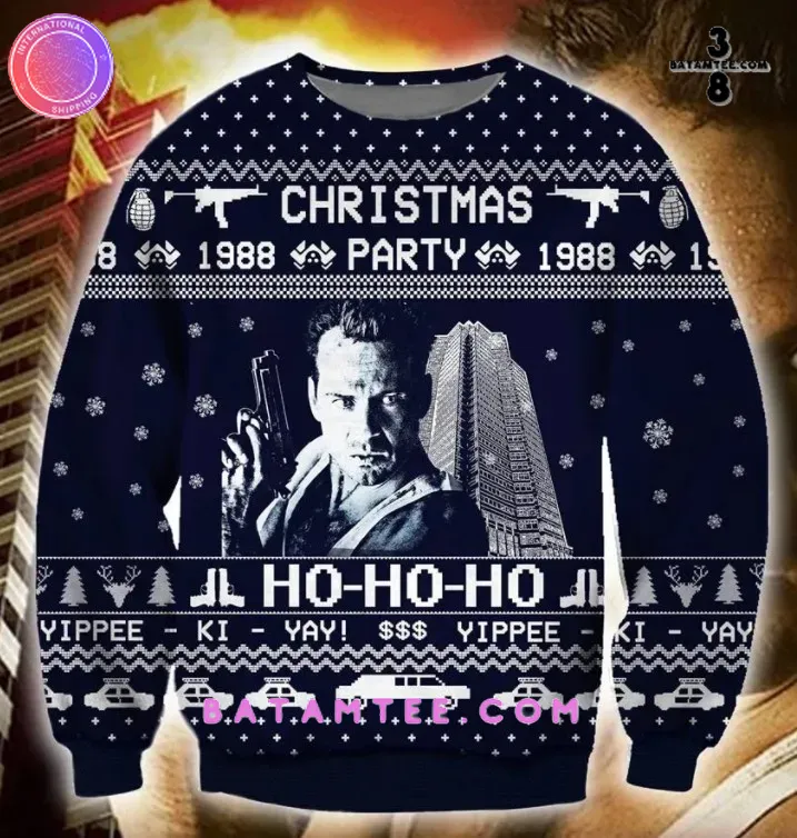 Die Hard Ho Ho Ho Christmas Party 1988 Ugly Christmas Sweater