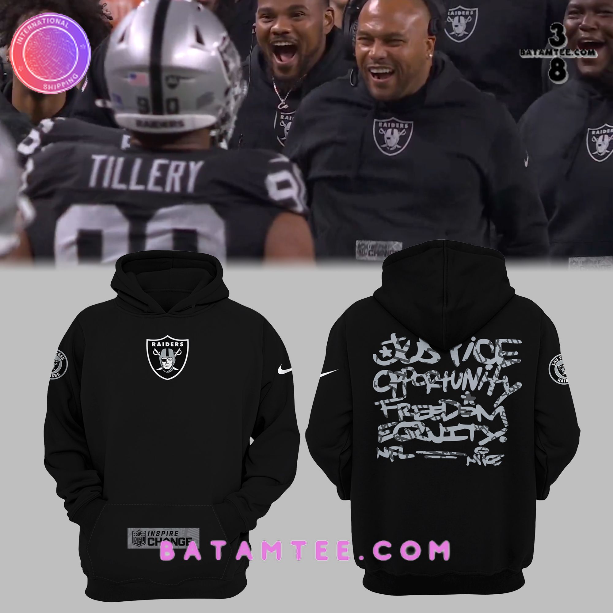 Las Vegas Riders Justice Freedom Coach Antonio Pierce’s Hoodie