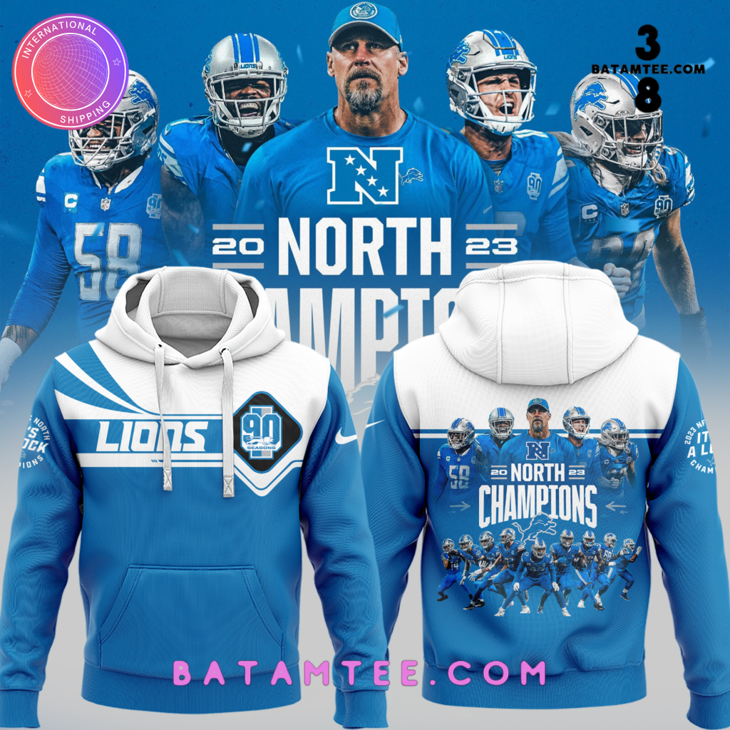 NFL Detroit Lions NFC 2023 90th Champions White Hoodie, Pants, Cap