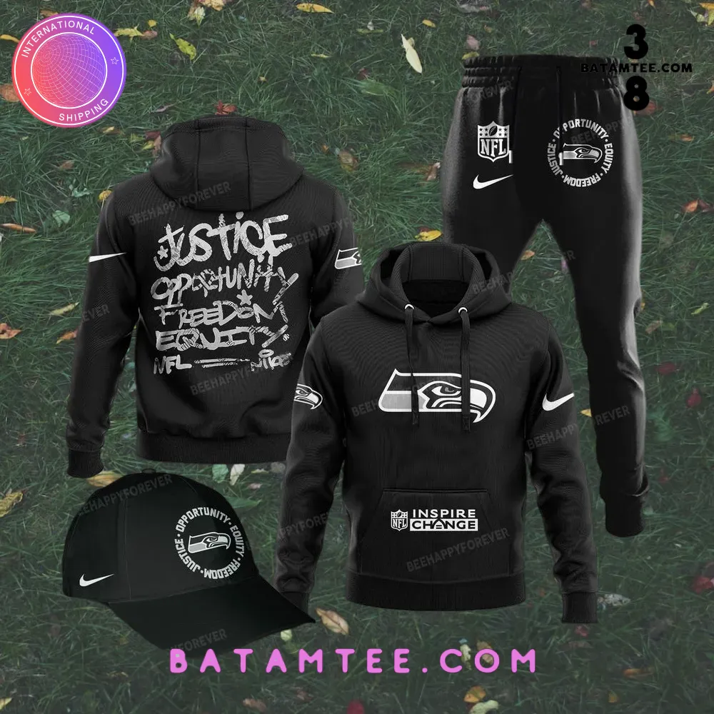 NFL Seattle Seahawks Inspire Change Justice Opportunity Equity Freedom Black Hoodie, Pants, Cap