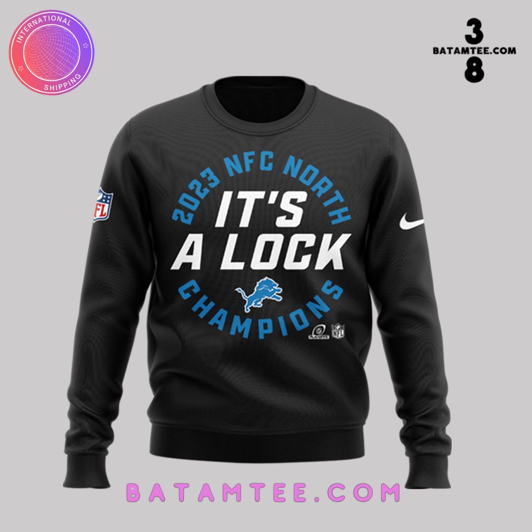 Detroit Lions 2023 NFC North It's Clock Champions Black Sweatshirt