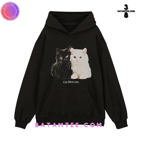 Baby Cat Bless You Black Hoodie