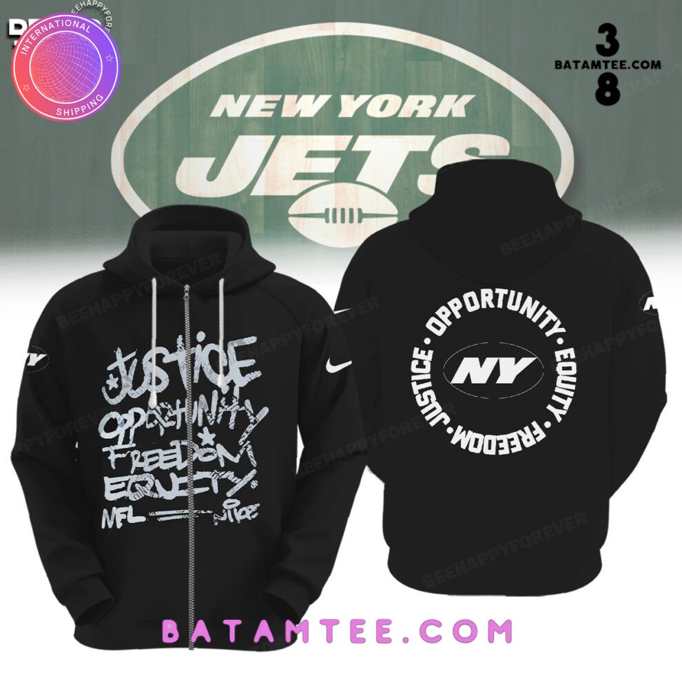 NFL New York Jets Inspire Change Justice Opportunity Equality Freedom Black Hoodie