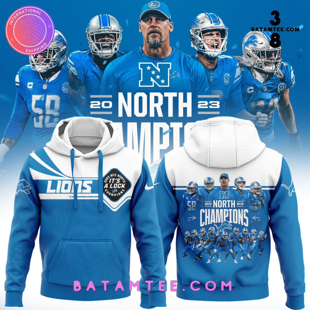 NFL Detroit Lions NFC 2023 Champions It's A Clock White Blue Hoodie, Pants, Cap