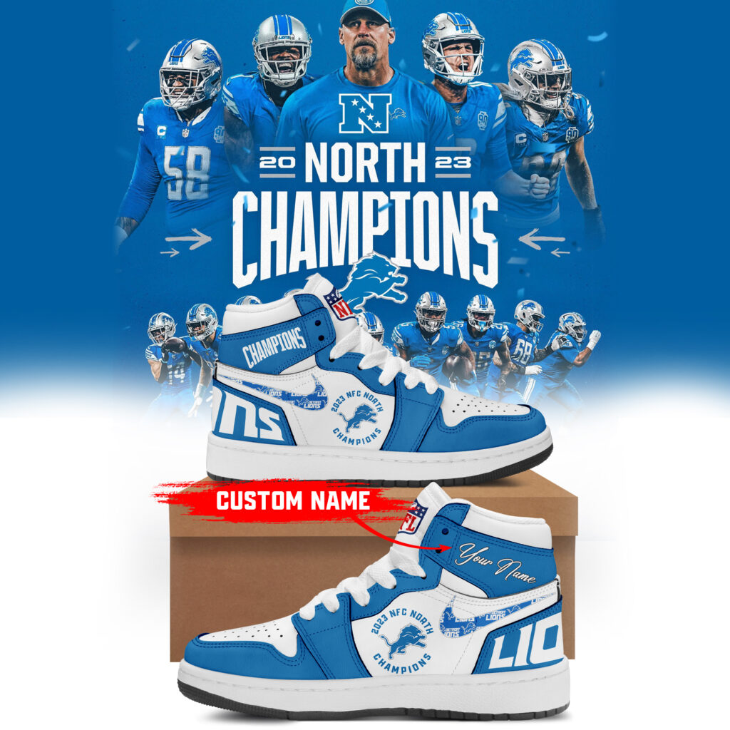 Detroit Lions 90th Champions 2023 NFC North Air Jordan 1 Sneaker