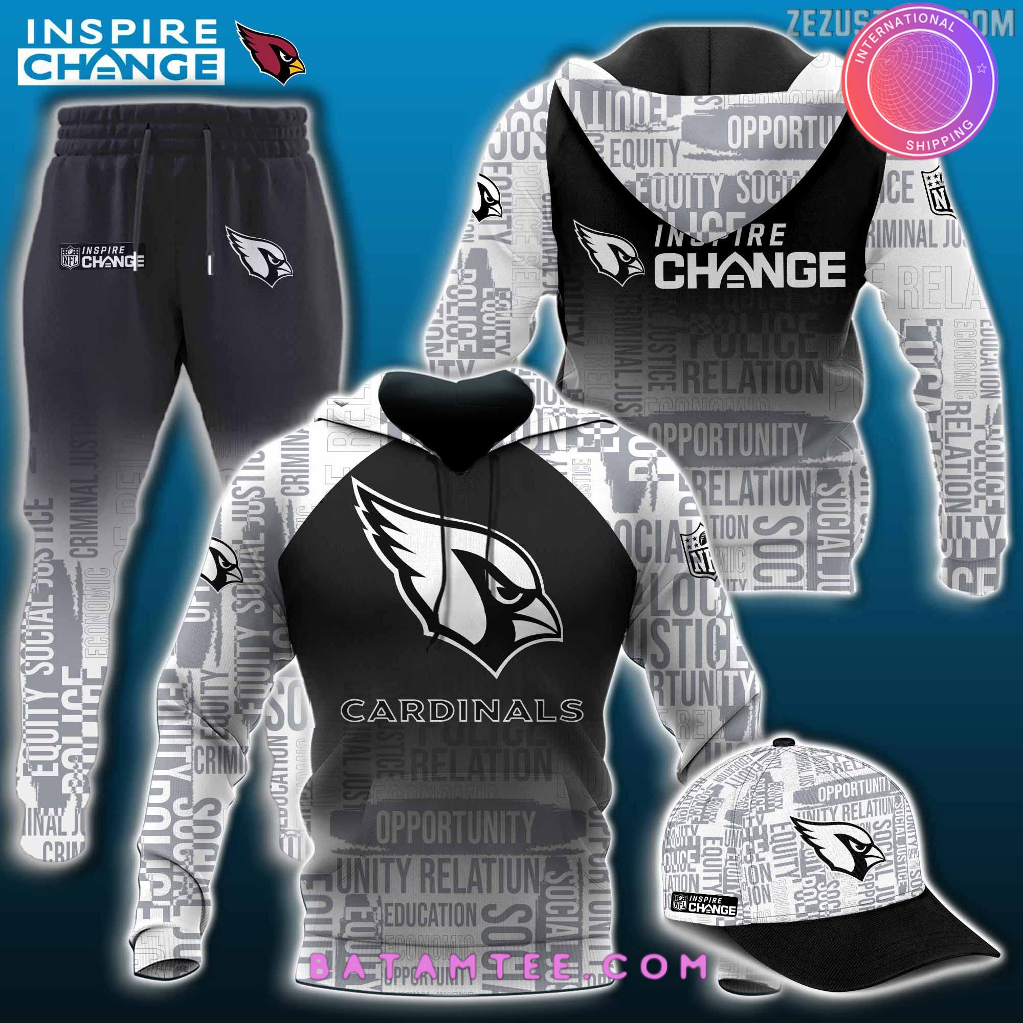 NFL Arizona Cardinals Inspire Change Justice Opportunity Equality Freedom Hoodie, Pants, Cap