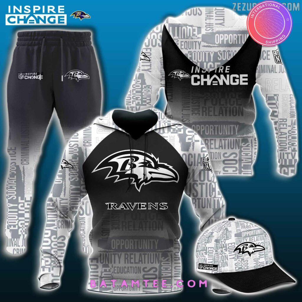 NFL Baltimore Ravens Inspire Change Justice Opportunity Equality Freedom Hoodie, Pants, Cap