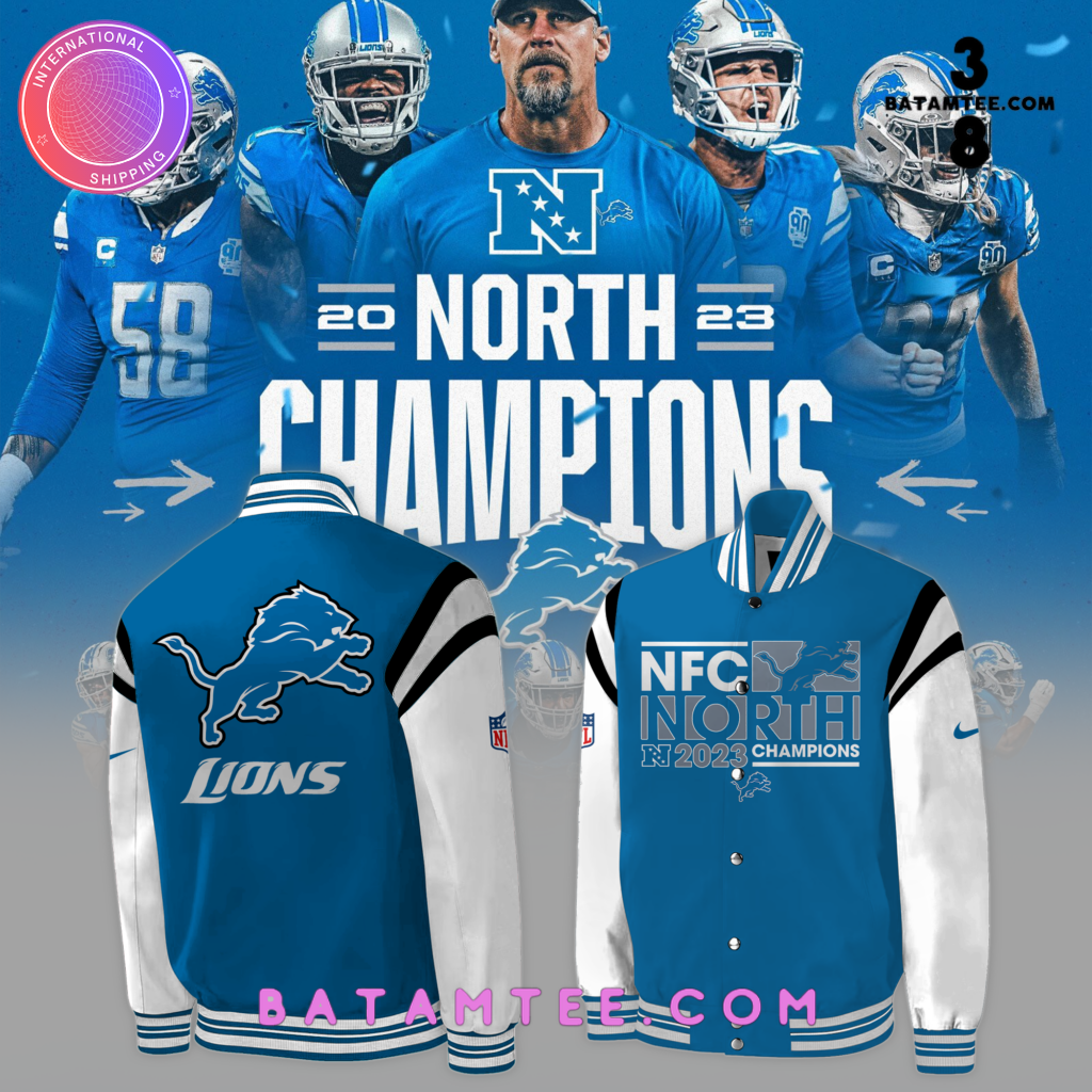 Detroit Lions 2023 NFC North 90th Champions Baseball Jacket