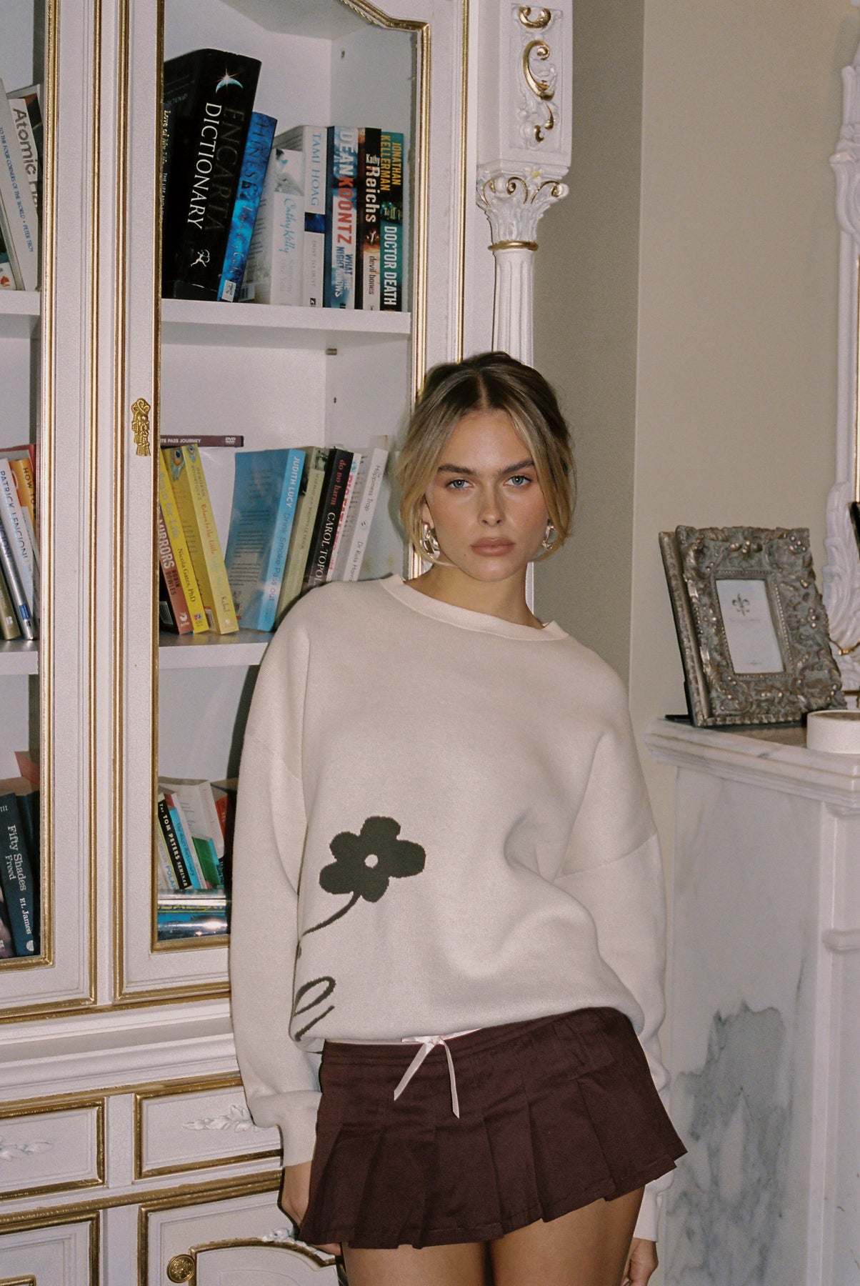 Amelie Teje Cursive Cream Sweater