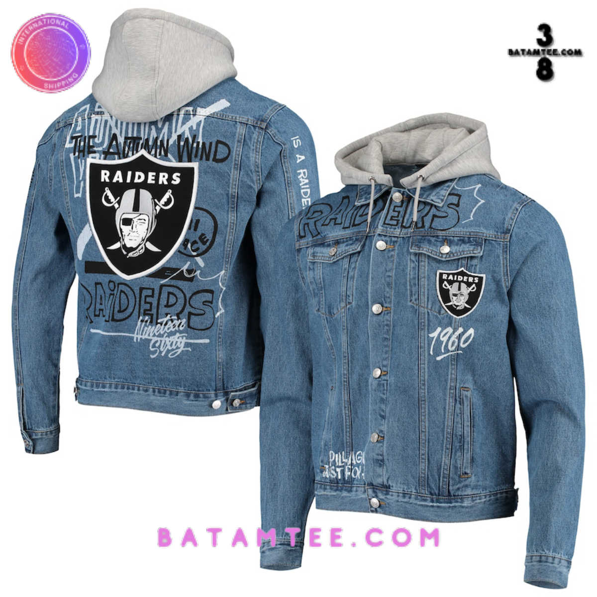 Las Vegas Raiders 1960 x The Wild Collective Denim Denim Button-Up Jacket's Overview - Batamtee Shop - Threads & Totes: Your Style Destination