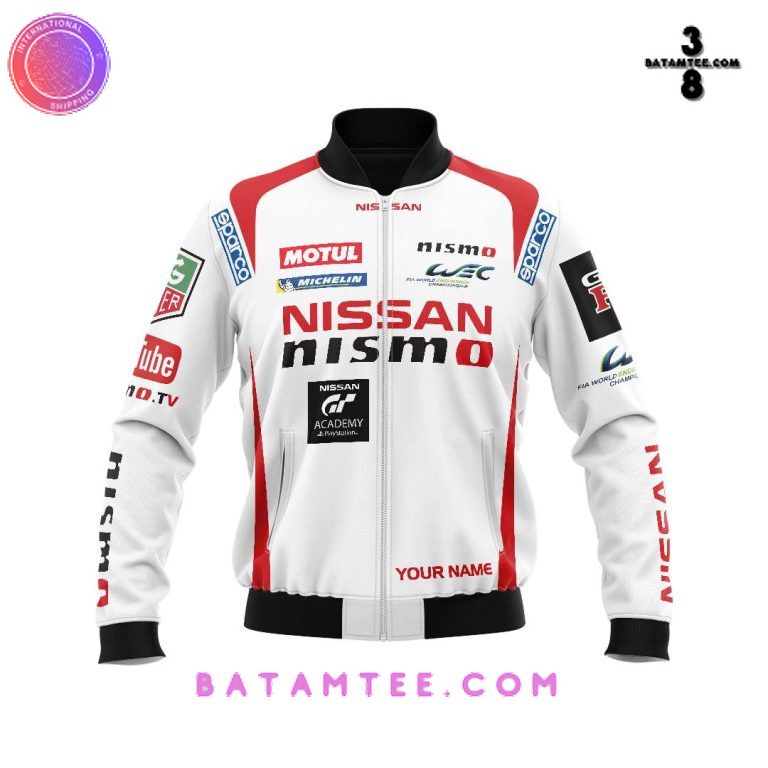 Nissan Nismo Racing White Personalized Bomber Jacket