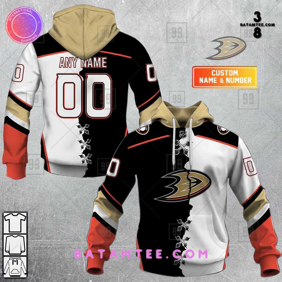 Personalized NHL Anaheim Ducks Mix Jersey Hoodie Special Design