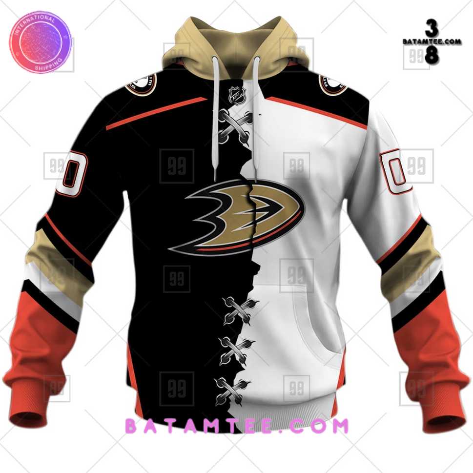 Personalized NHL Anaheim Ducks Mix Jersey Hoodie Special Design