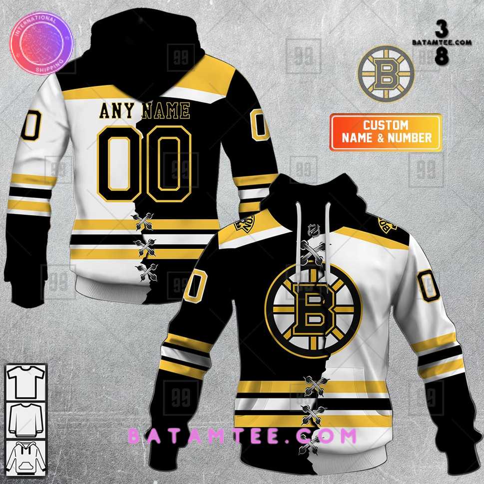 Personalized NHL Boston Bruins Mix Jersey Hoodie Special Design