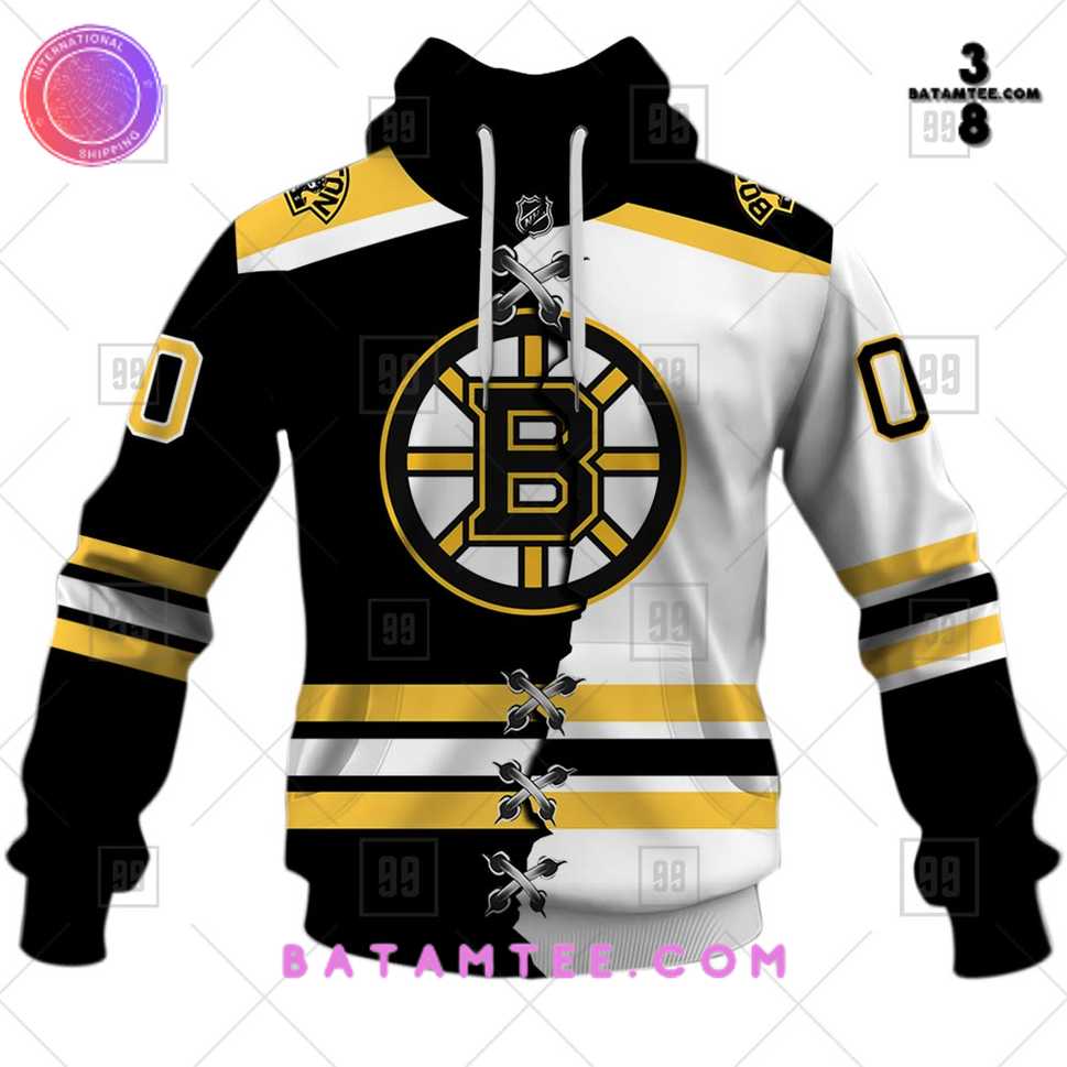 Personalized NHL Boston Bruins Mix Jersey Hoodie Special Design