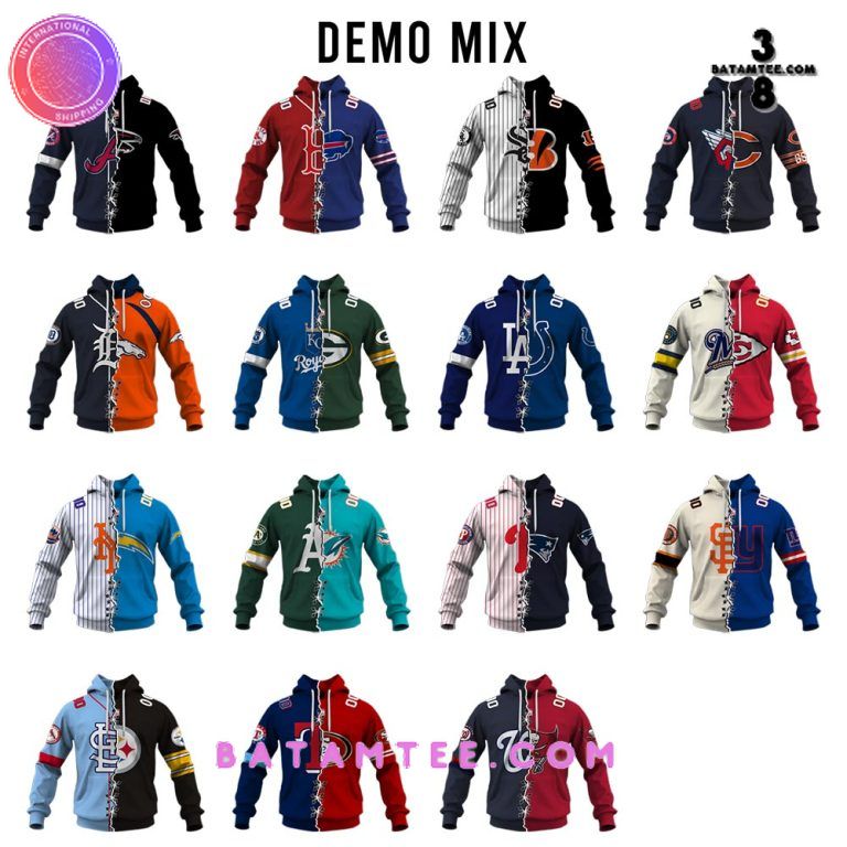 Personalized NFL x MLB Mix 2 Teams Hoodie Special Design Mix And Match's Overview - Batamtee Shop - Threads & Totes: Your Style Destination