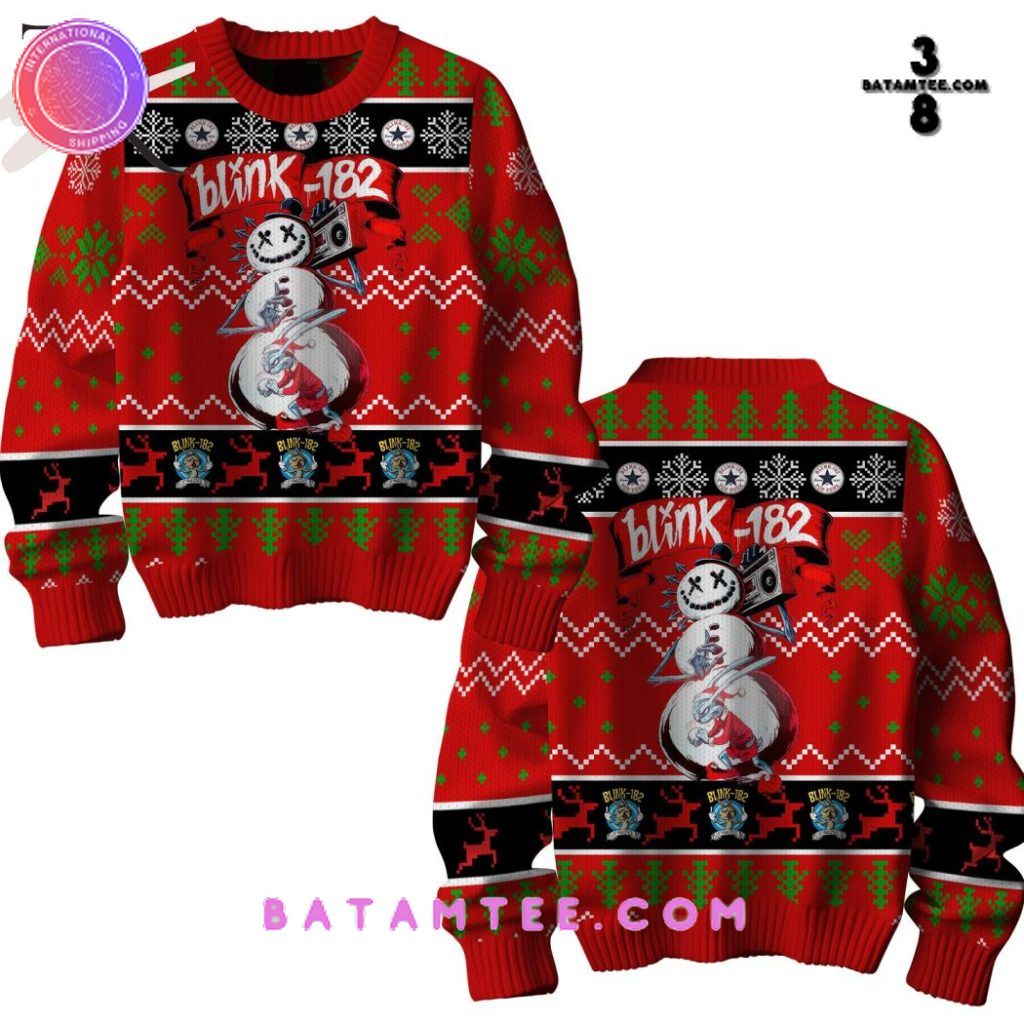 Blink-182 Pop Punk Snowman Ugly Christmas Sweater