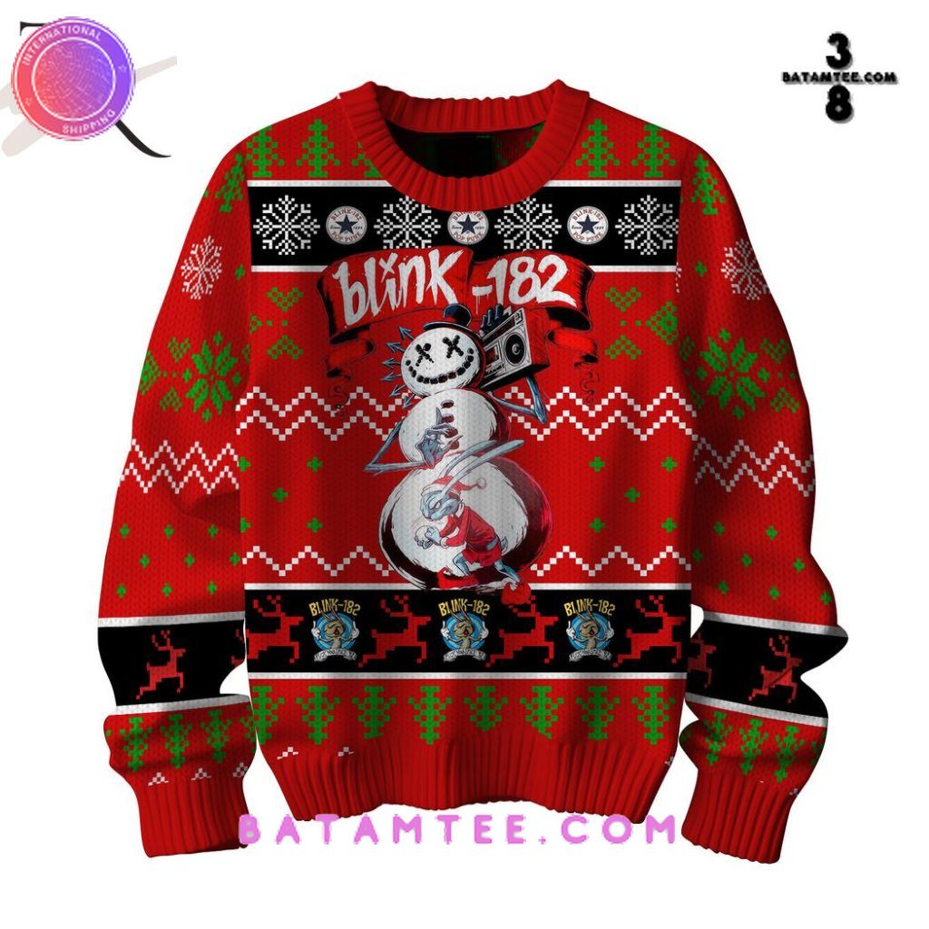 Blink-182 Pop Punk Snowman Ugly Christmas Sweater