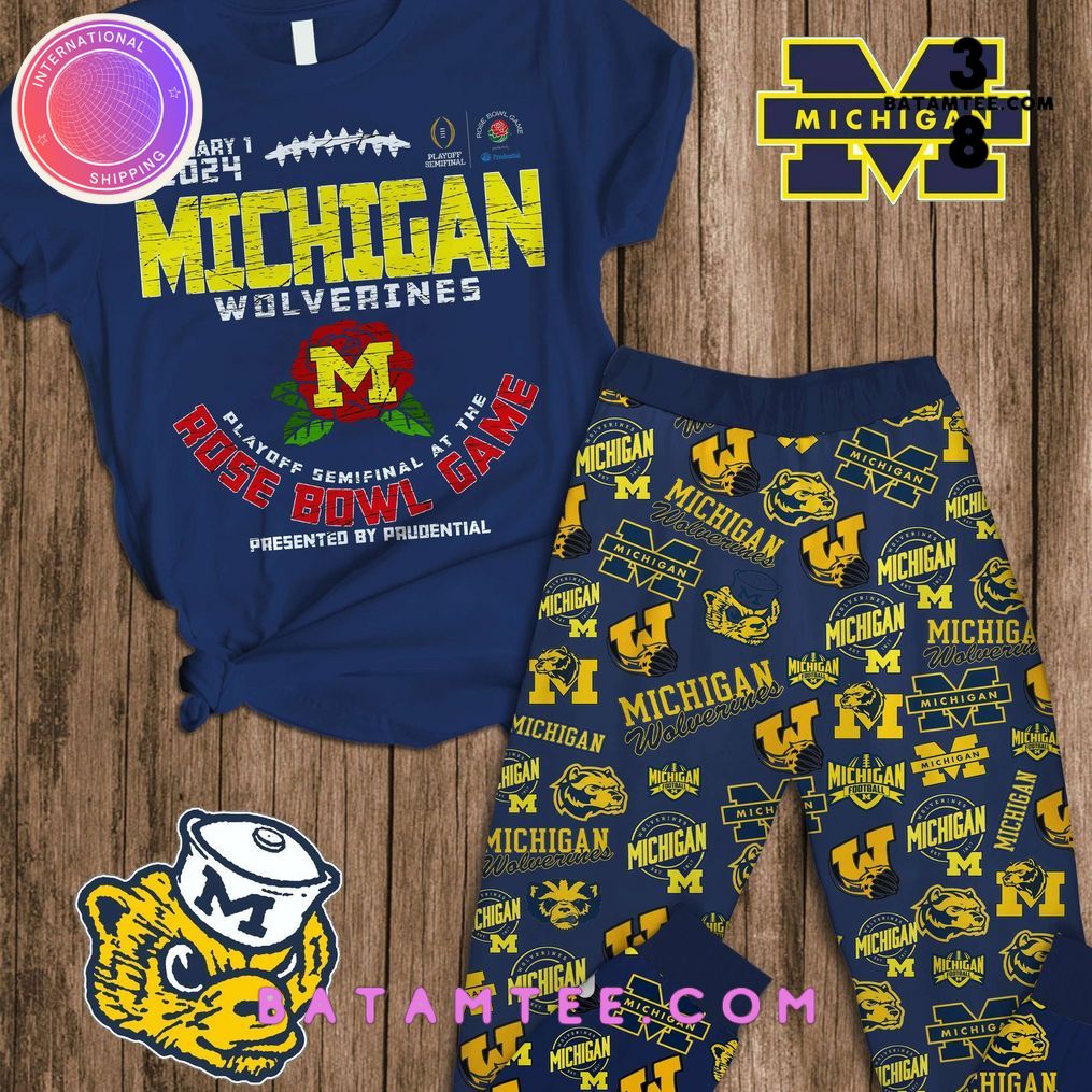 Michigan Wolverines Rose Bowl Game 2024 Pyjama Set