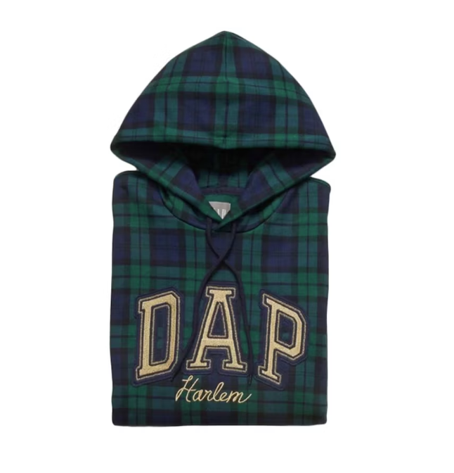 Gap x Dapper Dan "DAP GAP" Harlem Dark Green Arch Logo Hoodie