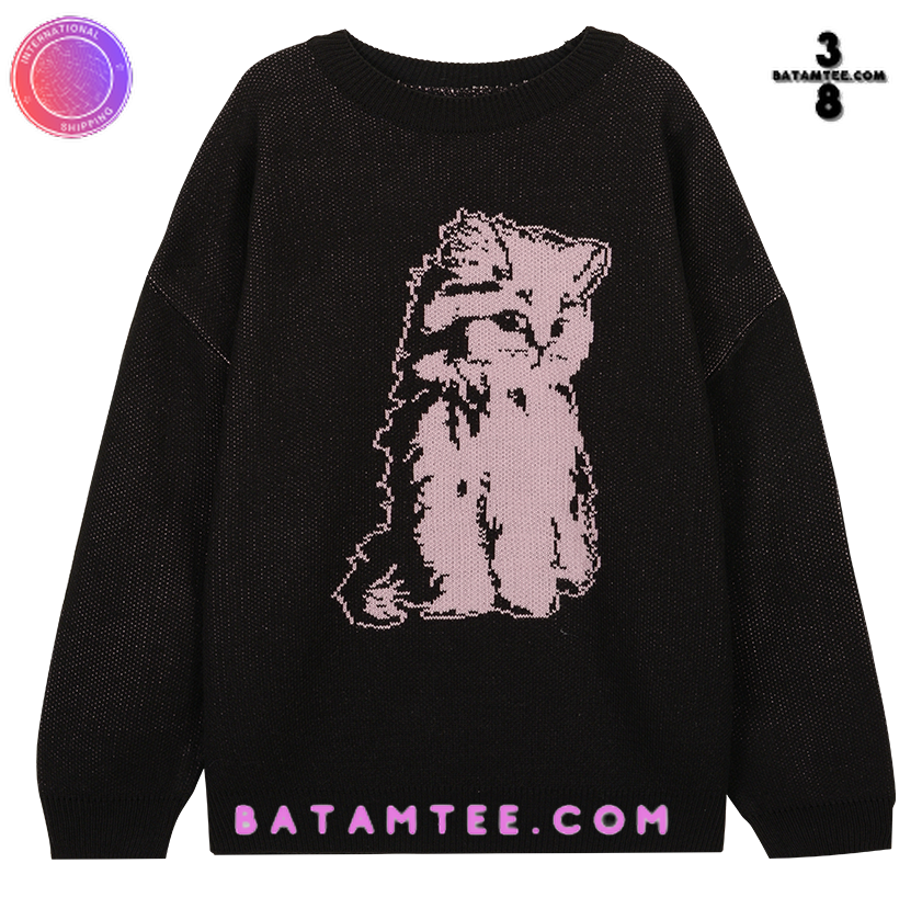 Thinking Pink Cat Sweater