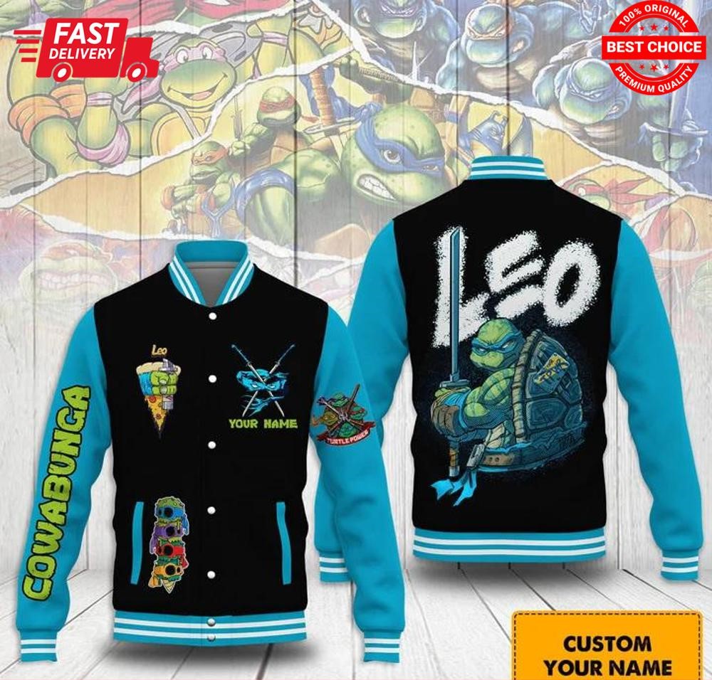 Teenage Mutant Ninja Turtles Cowabunga Characters Custom Name Baseball Jacket