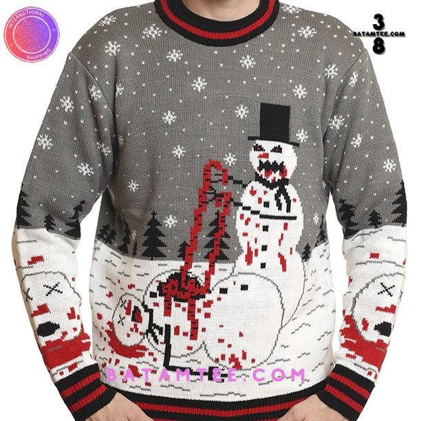 Zombie Snowman Ugly Christmas Sweater