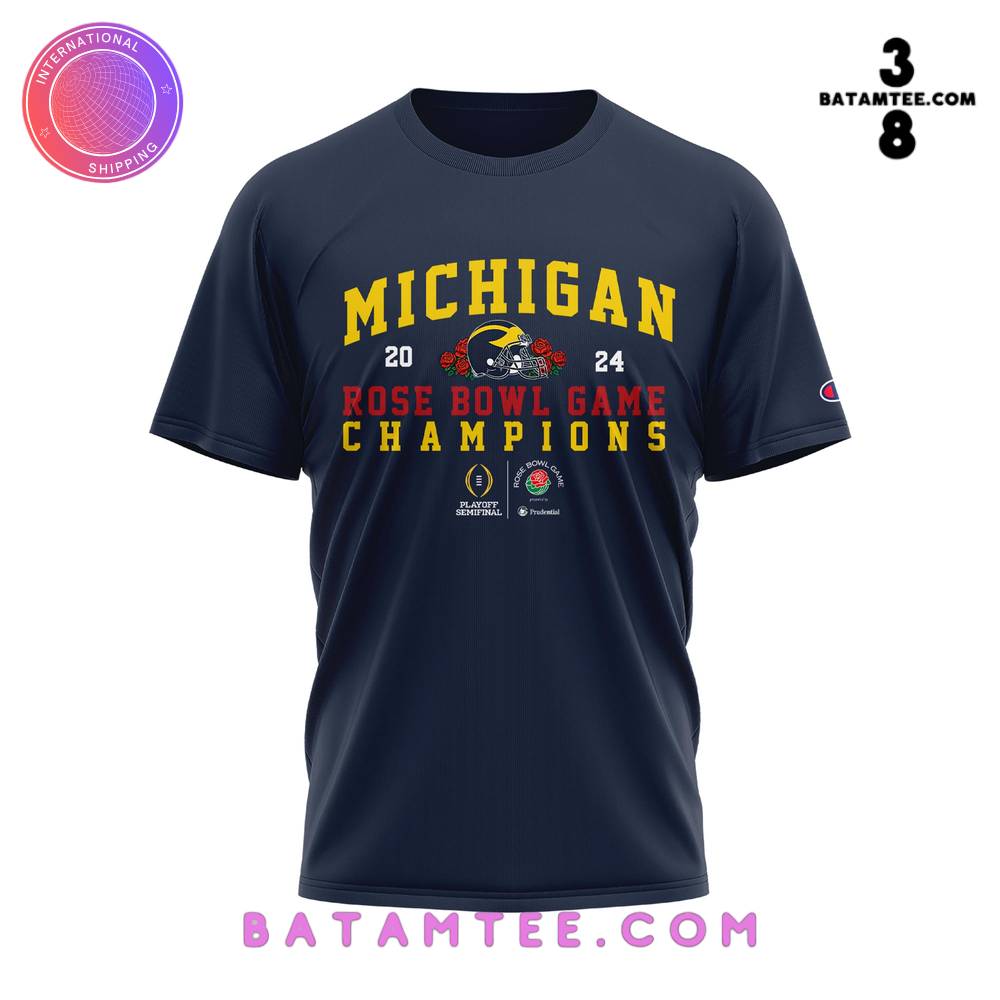 Michigan Wolverines 2024 Rose Ball Game Champs Navy T-Shirt's Overview - Batamtee Shop - Threads & Totes: Your Style Destination